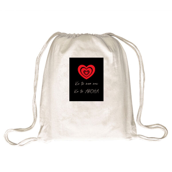 Ko te mea nui Ko te aroha - Drawstring Backpack Thumbnail