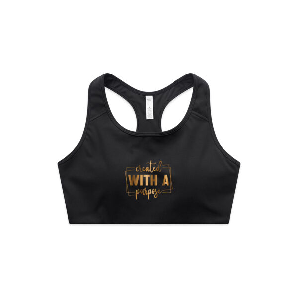 Created with a purpose gold - AS Colour Womens Active Bra Top Thumbnail